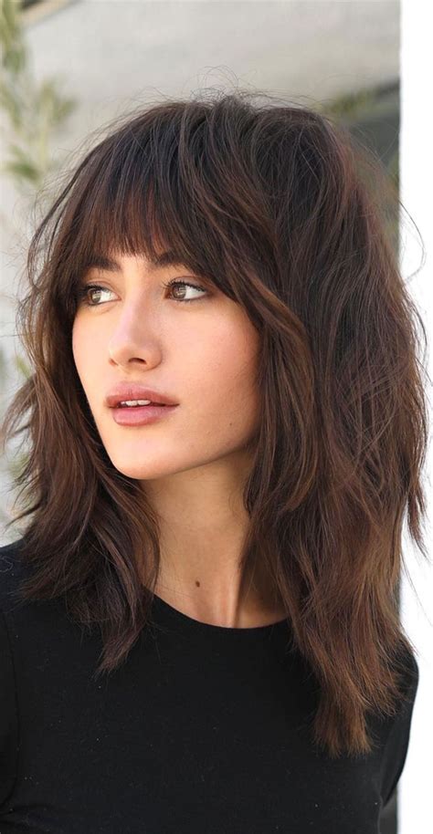 short medium layered haircuts with fringe